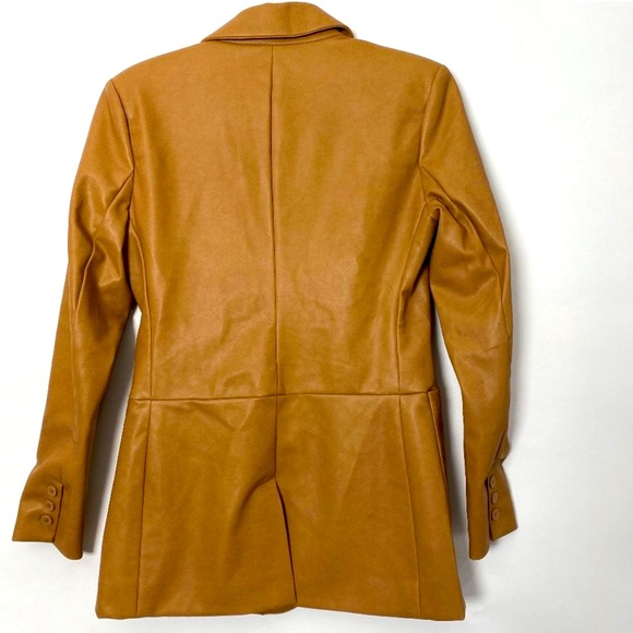NWT Express L Buttery Vegan Oversized Brown/Tan Negin Mirsalehi Blazer - Picture 5 of 7